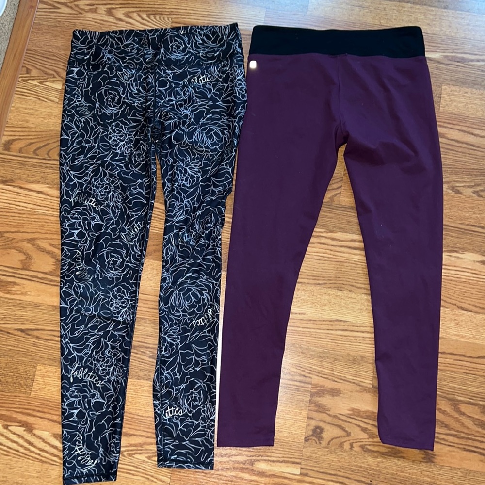 Fabletics Large Black and Plum Tights